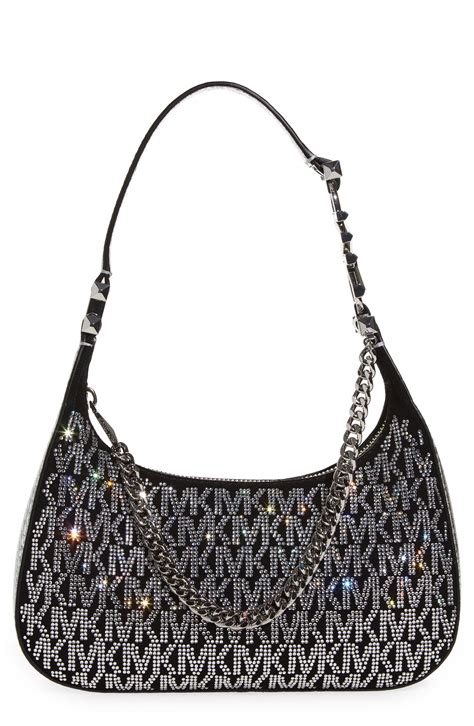 michael kors black sparkle purse|Michael Kors small black handbag.